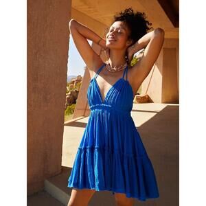 Free People blue 100 degree mini dress